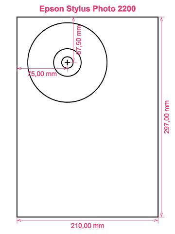 Epson Stylus Photo 2200 printer CD DVD tray layout