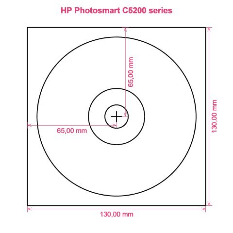 HP Photosmart C5200 series printer CD DVD tray layout