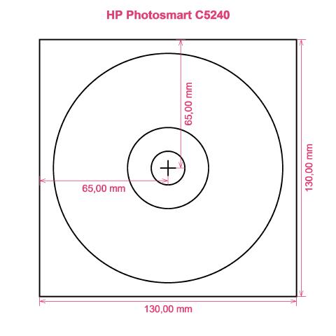HP Photosmart C5240 printer CD DVD tray layout