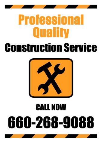Construction Service sign template