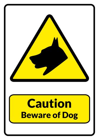 Beware of Dog sign template