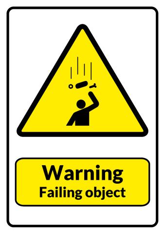 Falling Objects sign template