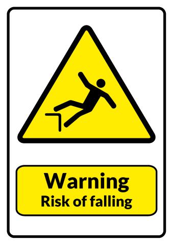 Risk of Falling sign template