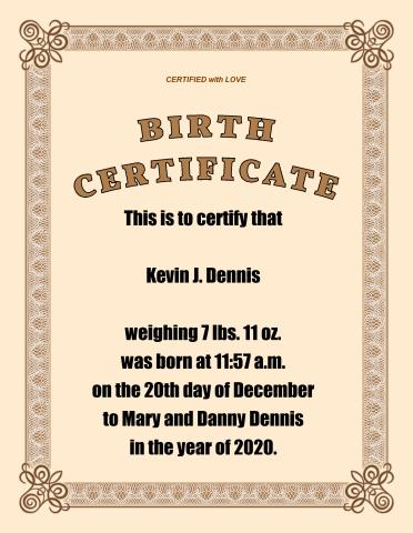 Birth Certificate template