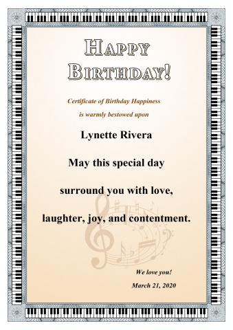 Birthday Certificate template