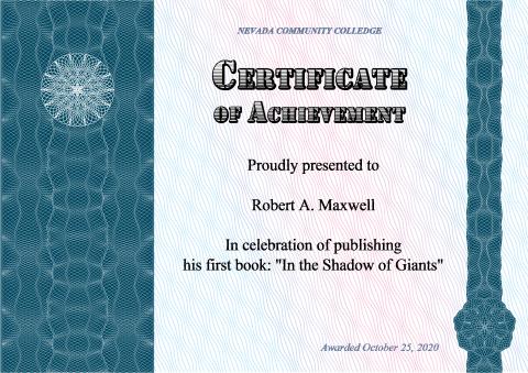 Certificate of Achievement template