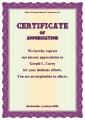 Certificate of Appreciation design