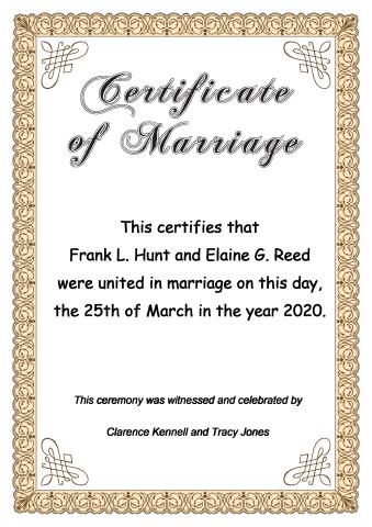 Certificate of Marriage template