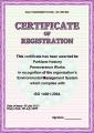 Certificate of Registration design