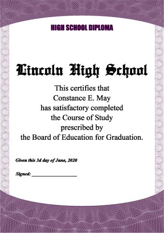 High School Diploma template