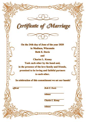 Wedding Certificate template