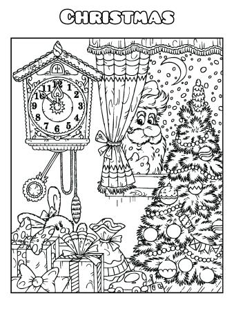Christmas coloring book template