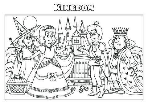 Kingdom coloring book template
