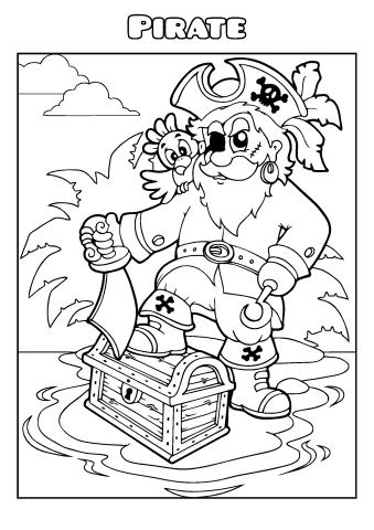 Pirate coloring book template