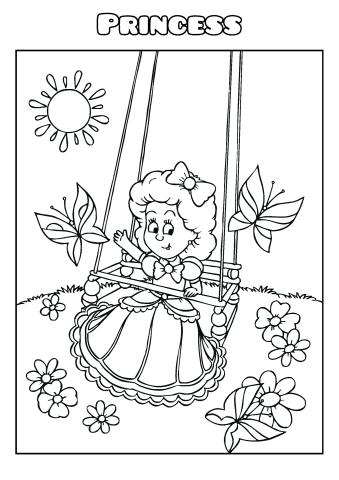 Princess coloring book template