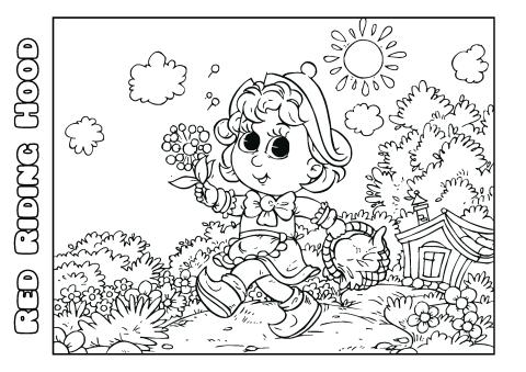 Red Riding Hood 2 coloring Book template from software to make posters and coloring books