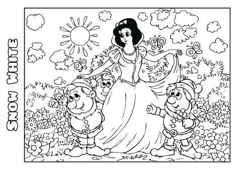 Snow White 1 coloring book template
