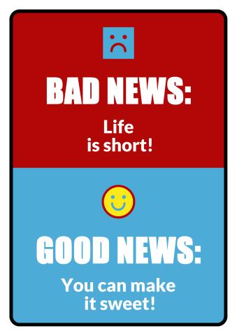 Bad News, Good News sign template