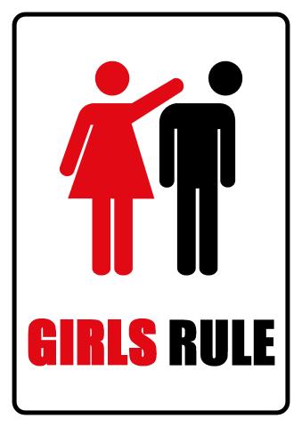 Girls Rule sign template