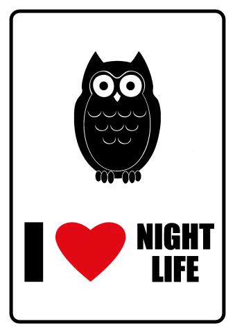 I Love Night Life sign template