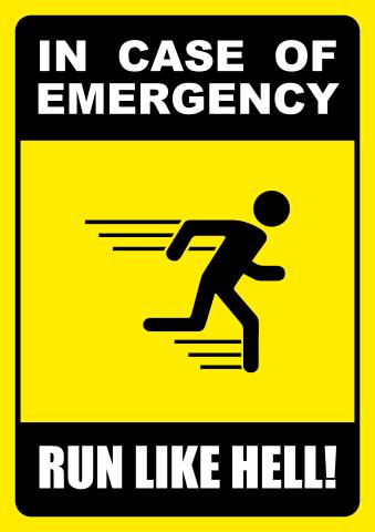 In Case of Emergency sign template