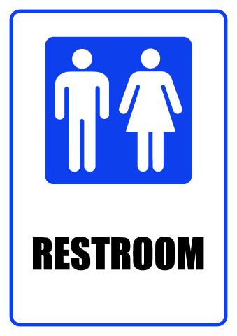 Restroom sign template