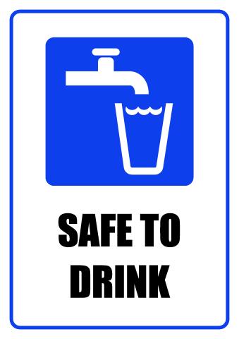 Safe To Drink sign template