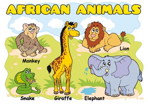 African animals poster template