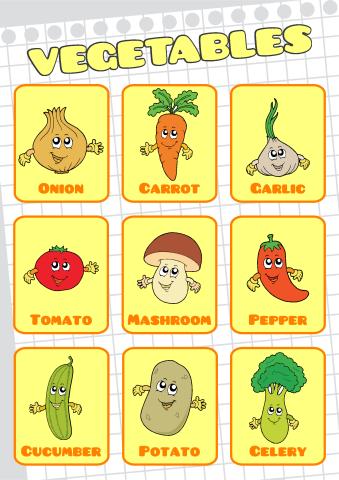 Vegetables poster template
