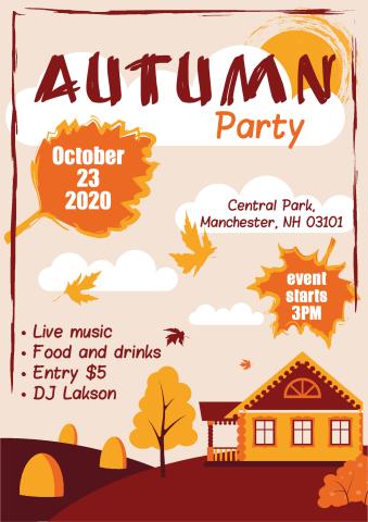 Autumn Party poster template