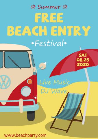 Beach Party 2 poster template