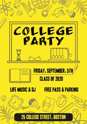 College Party poster template
