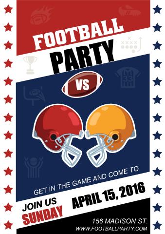 Football Party poster template