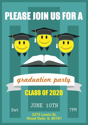 Graduation Party poster template