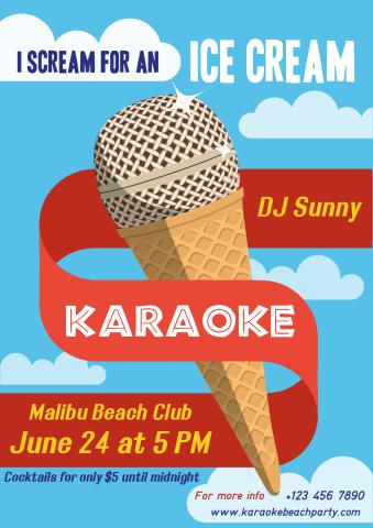 Karaoke Party 2 poster template