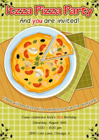 Pizza Party poster template