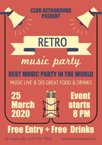 Retro Party 2 poster template