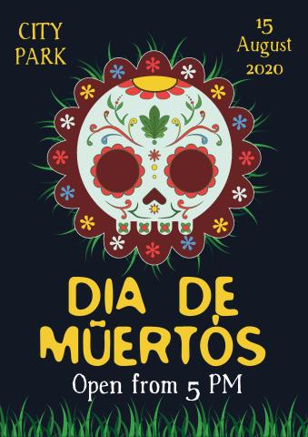 Santa Muerte Party poster template