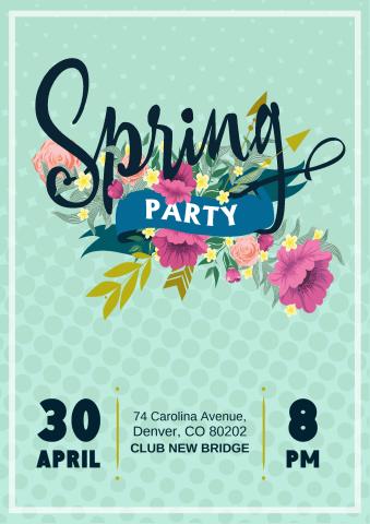Spring Party poster template