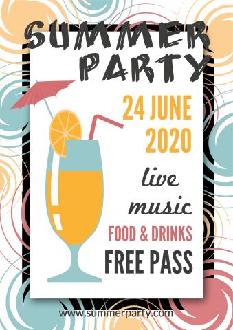 Summer Party 1 poster template