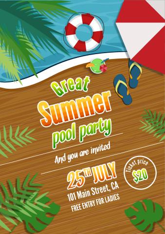 Summer Party 2 poster template