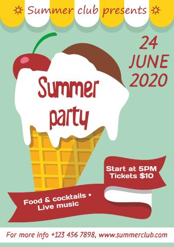 Summer Party 3 poster template