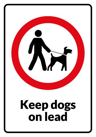 Keep Dogs on Lead sign template