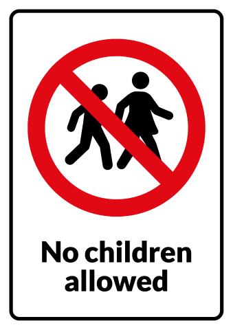No Children sign template