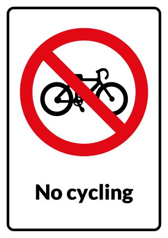 No Cycling sign template