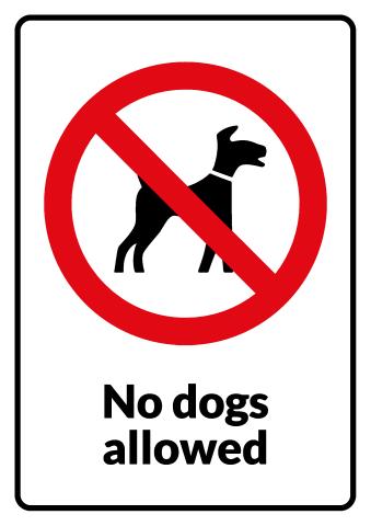 No Dogs sign template