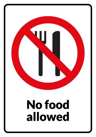 No Eating sign template