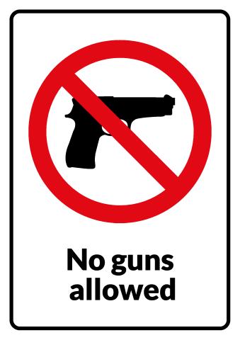 No Guns sign template