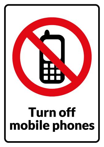 No Mobile Phones sign template