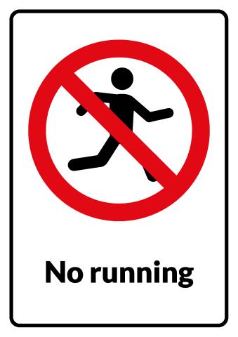 No Running sign template